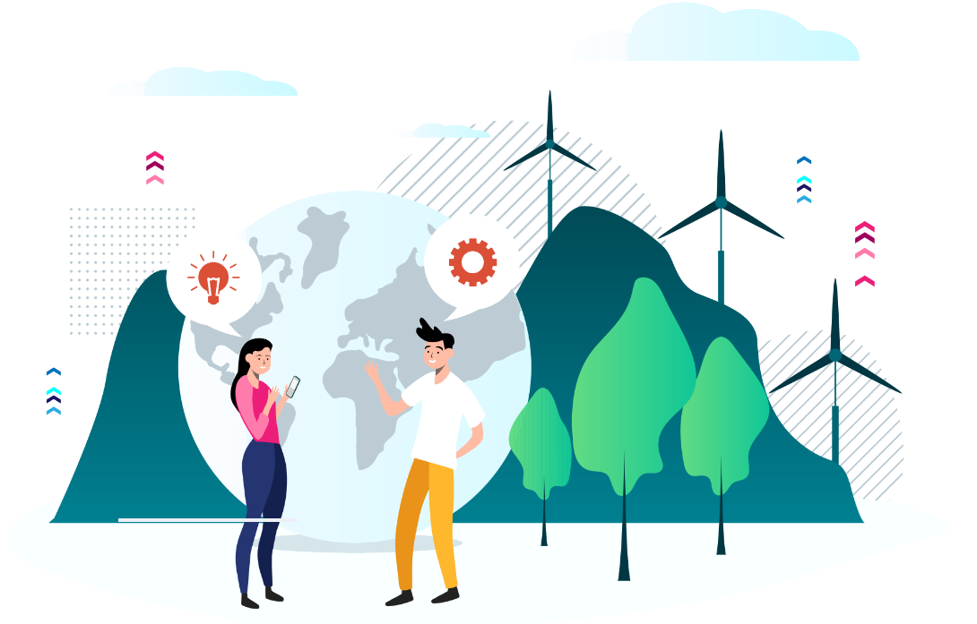 Ilustracja: zrównoważony rozwój i technologie dla klimatu